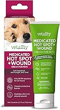 Vetality Medicated Hot Spot and Wound Ointment for Pets, Itch Relief for Dog Sores and Irritations, 2.5 oz