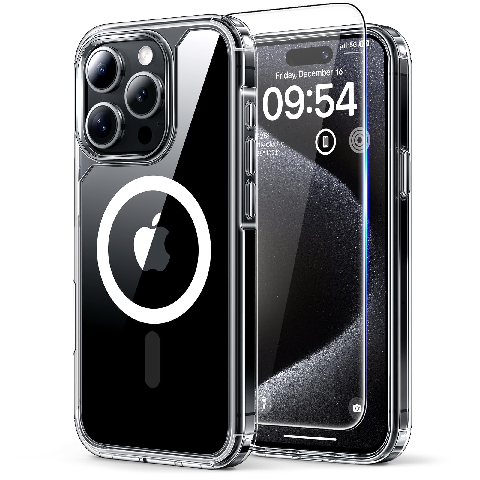 TAURI iPhone 15 Pro Max case with MagSafe and adhesive card holder slot | Mubboo