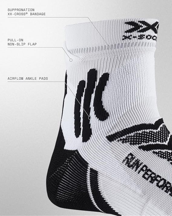 X-Socks RUN PERFORMANCE Compression Athletic Running Quarter Socks Unisex