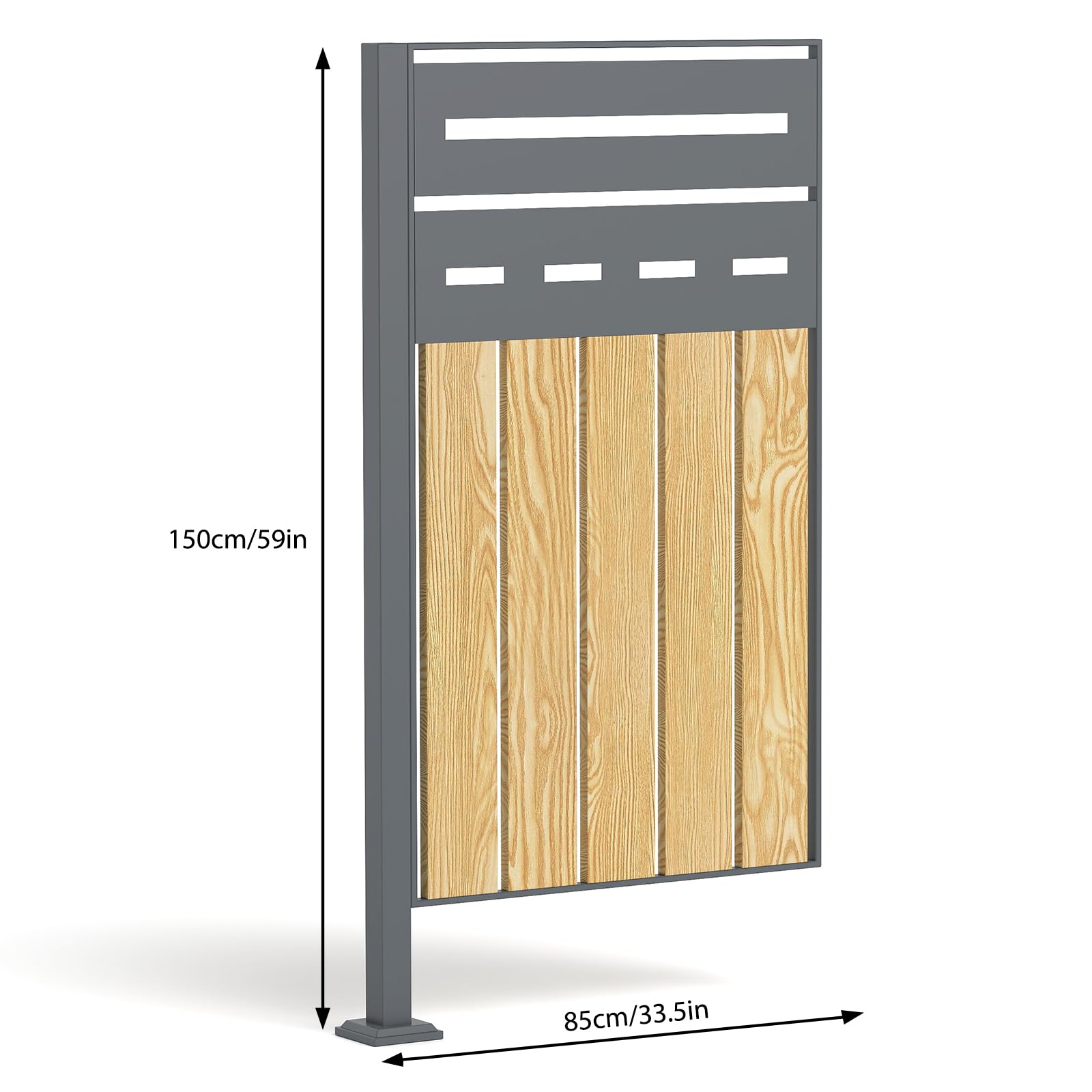 Mülltonnenzaun, Erweiterungsmodul Mülltonnenbox für 60-240L Mülltonnen, Mülltonnenverkleidung mit Sichtschutz, 80x150x5cm für 1 Mülltonne, Holzoptik