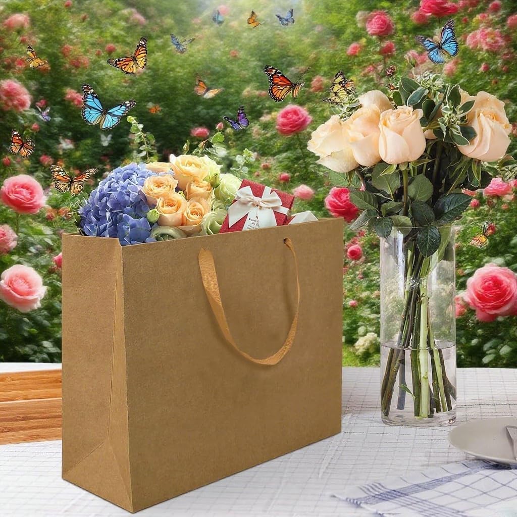 MAQMAQQ Extra Large Kraft Brown Gift Bags: 16x5x11 Inch 3pcs Black Paper Bags With Handles Bulk For Party Shopping Birthday Wedding Party Business - Image 3