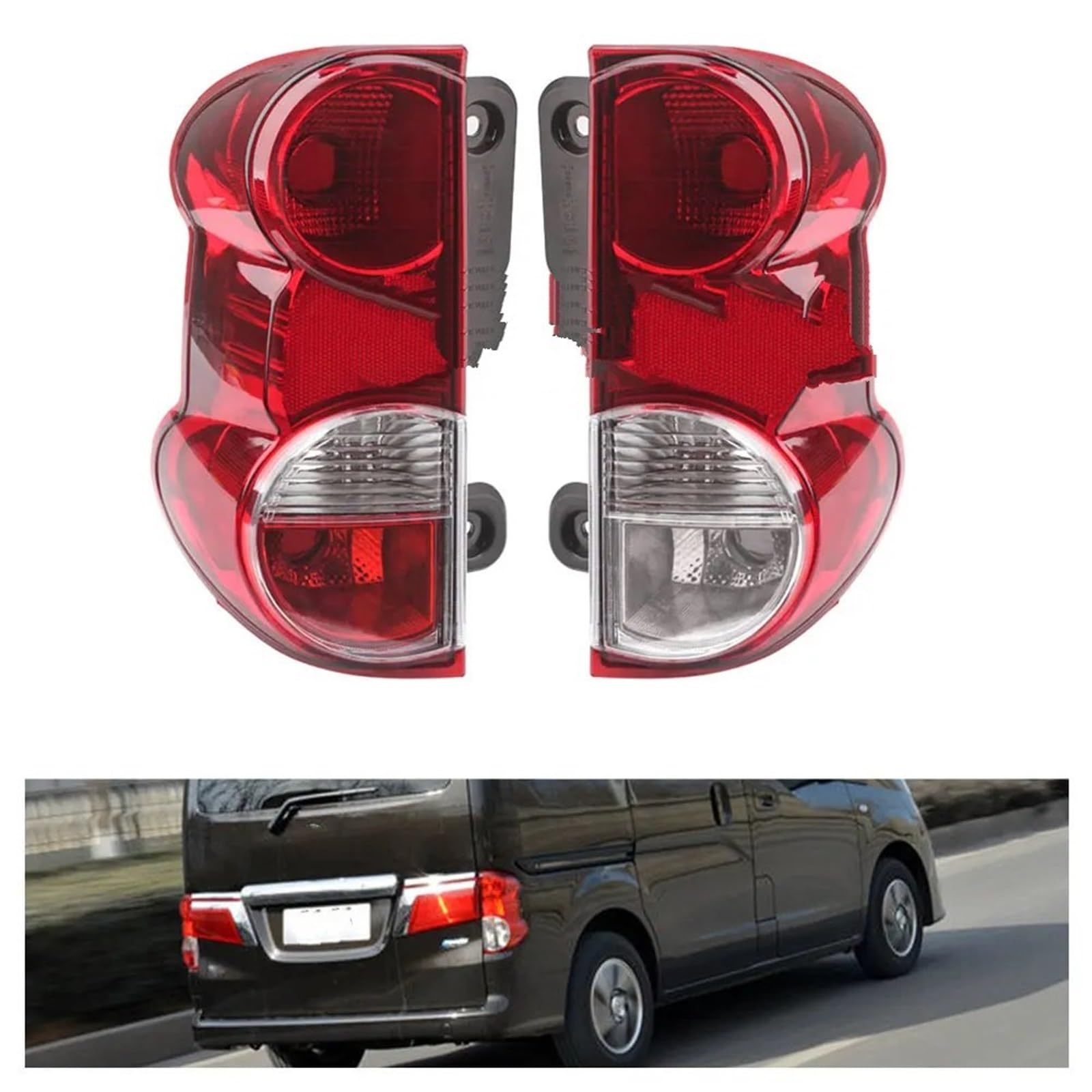Lampa tylna zespolona Zewnętrzne tylne światła do Nissana NV200 2009-2019 Tylne światło stopu Tylne światło przeciwmgielne Lampy ostrzegawcze Osłona(Left and Right)