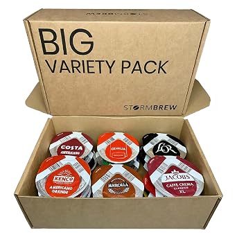 Tassimo 22 T- Discs Pods Variety Pack Coffee, Chocolate Capsules in StormBrew Gift Box