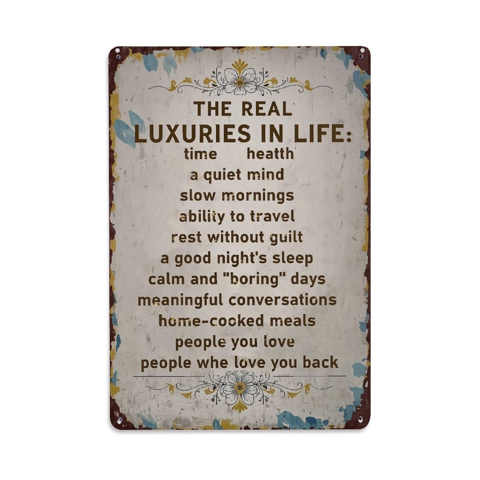 Nestemfo Vintage Inspirational Life Quote List Tin Sign Metal Sign, Living Room,Bar, Home, Bedroom Wall Decor,Retro Metal Poster 8X12 Inches