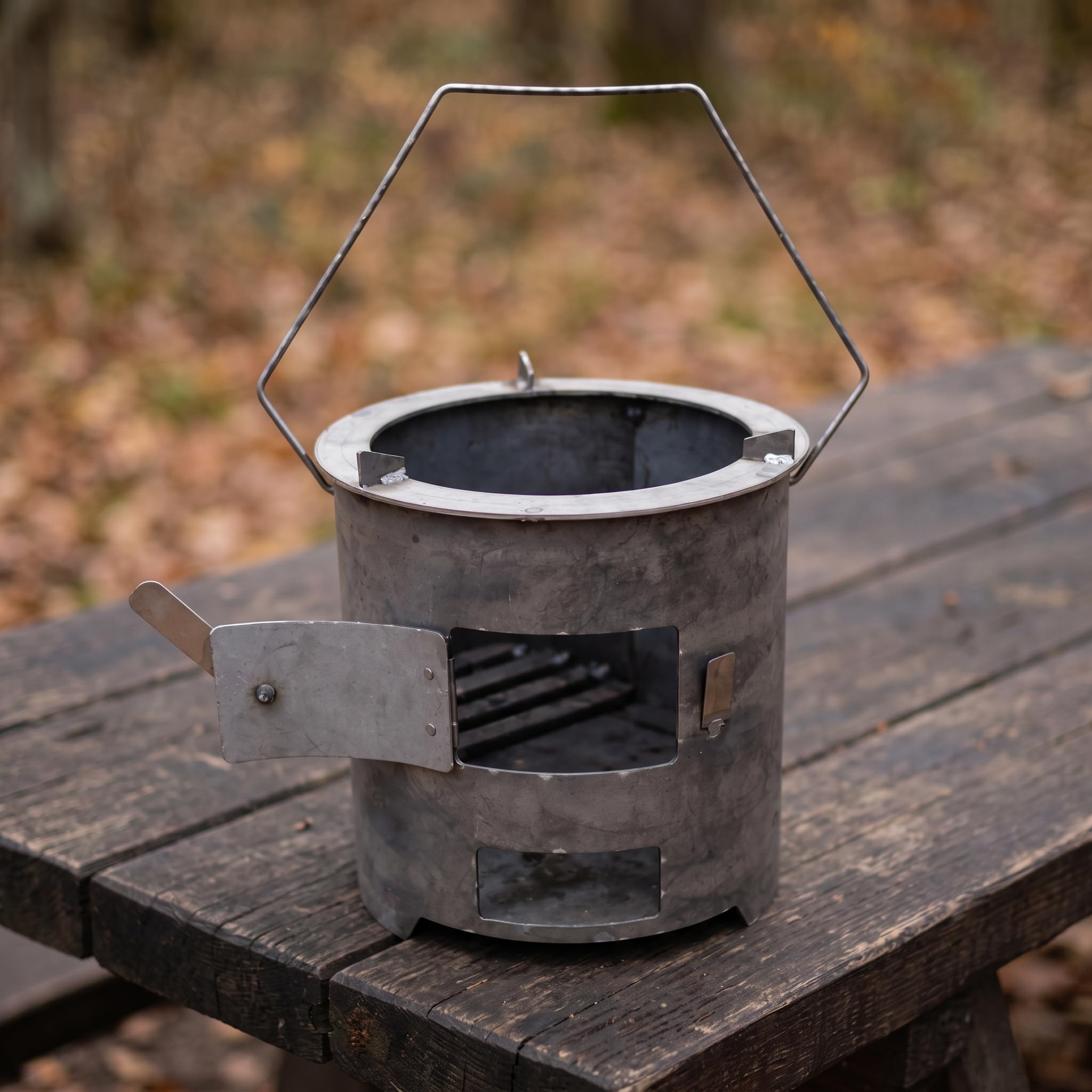 Fornello da Campeggio Portatile per Esterni, Stufa e Carbone per Barbecue e Campeggio Outdoor, Portatile, Medio, Spesso, con Griglia