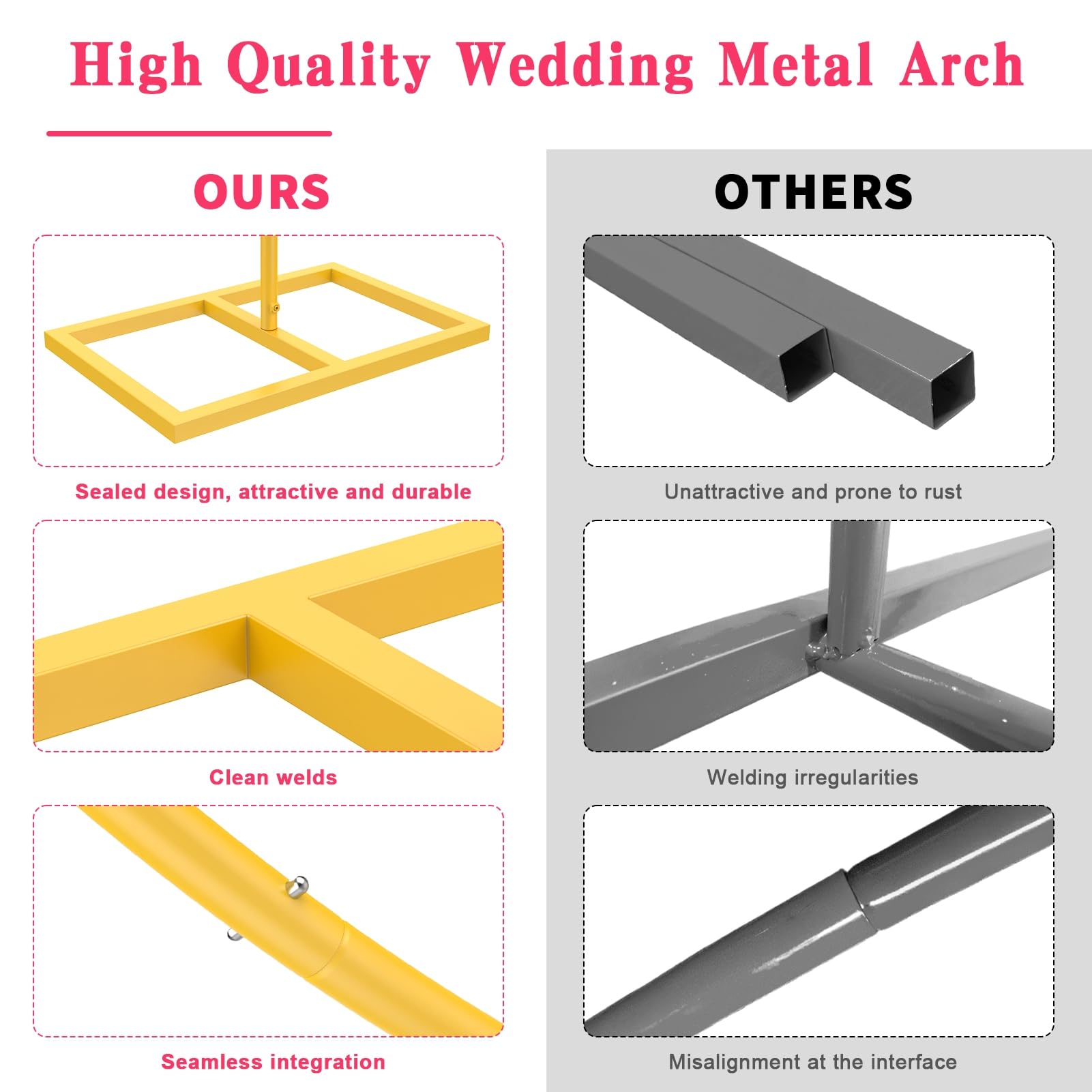 Herz-Bogenständer aus Metall, 5,7 ft goldener Herzrahmen für Hochzeit
