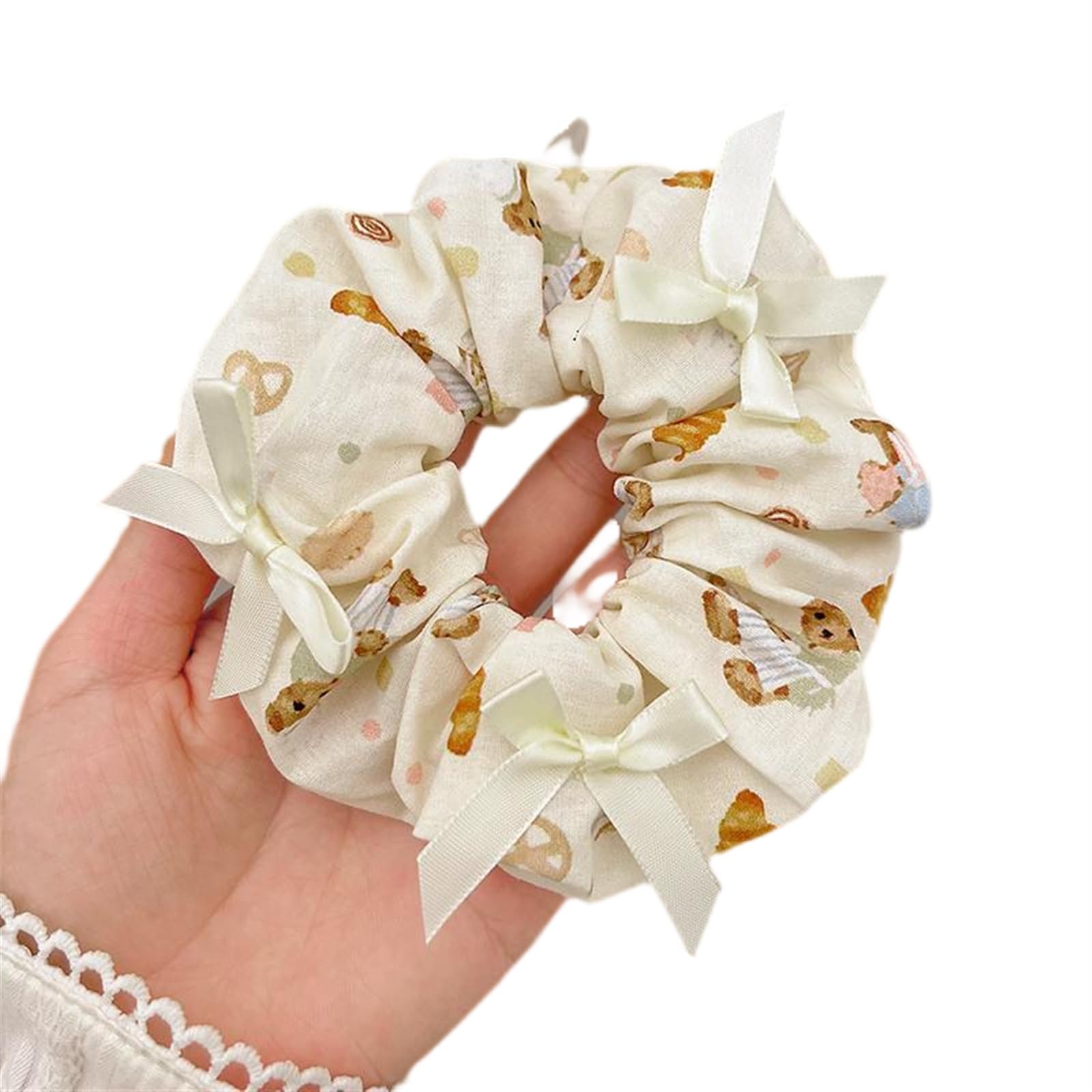 GRDLMOLittle Bear Headband Hair Bands Large Intestine Hair Ring Women Grace Fat Intestines Elasticity Head Rope Snow Scene Hair Bands For Women Ponytail Hair Ties Hair Accessories Ponytail Holders
