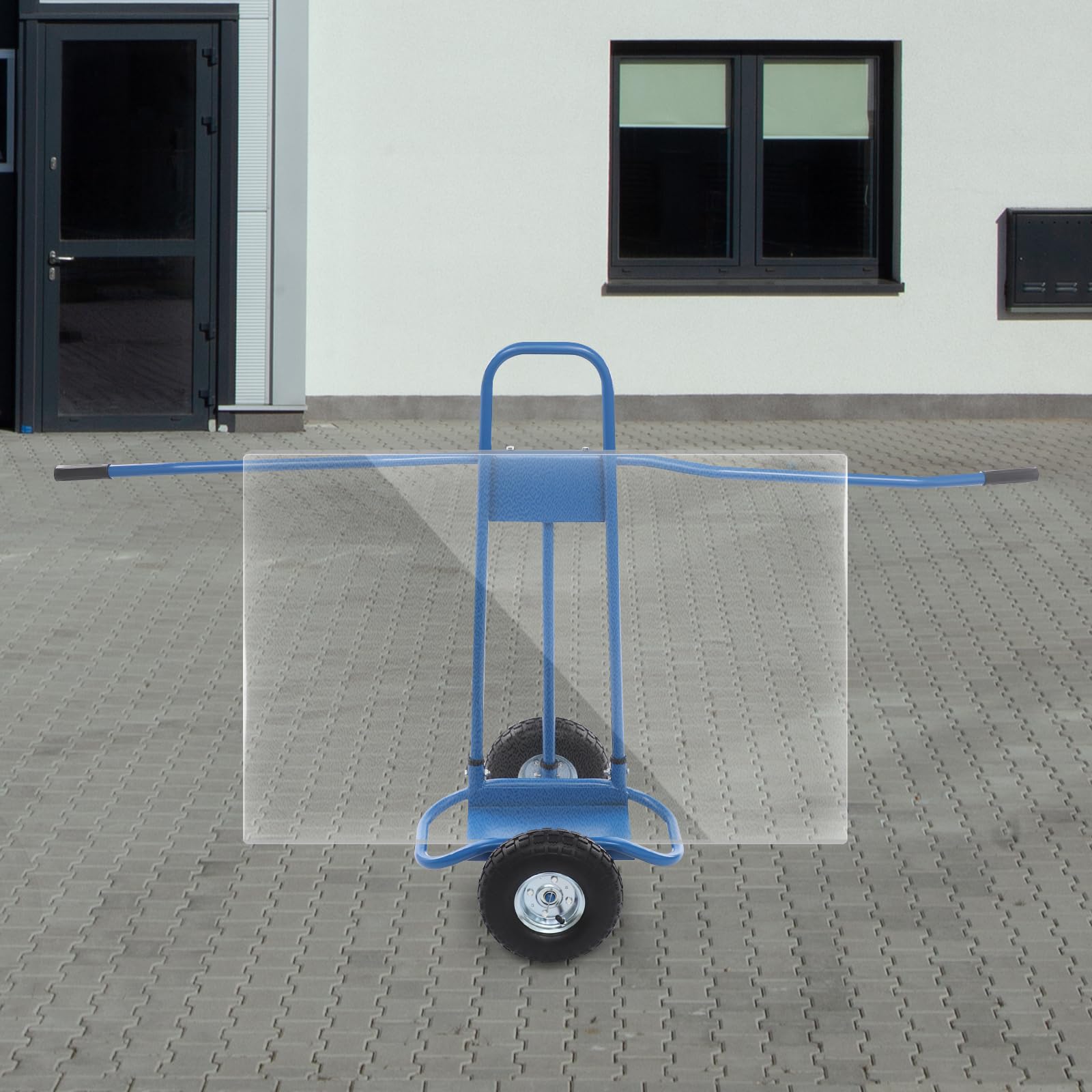 Carro de placas de yeso y paneles de madera, capacidad de carga de 220 kg, con asas de doble cara y ruedas grandes (26 cm), ideal para paneles de yeso, renovación, almacén, obra, color azul