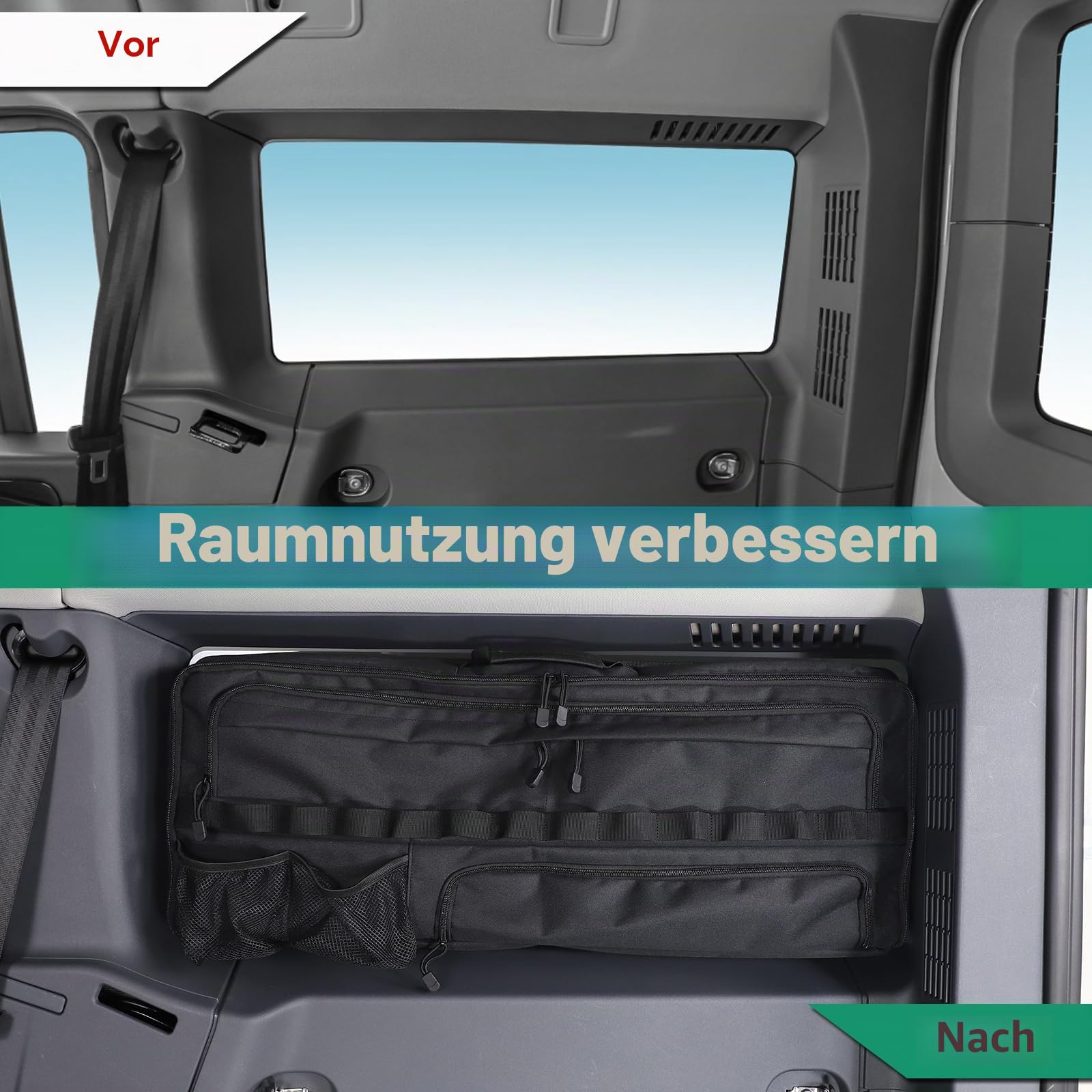 Kofferraum-Aufbewahrungstaschen, kompatibel mit Ineos Grenadier 2020-2024, Schwarz, einfacher Stil, Aufbewahrungstasche für den Kofferraum