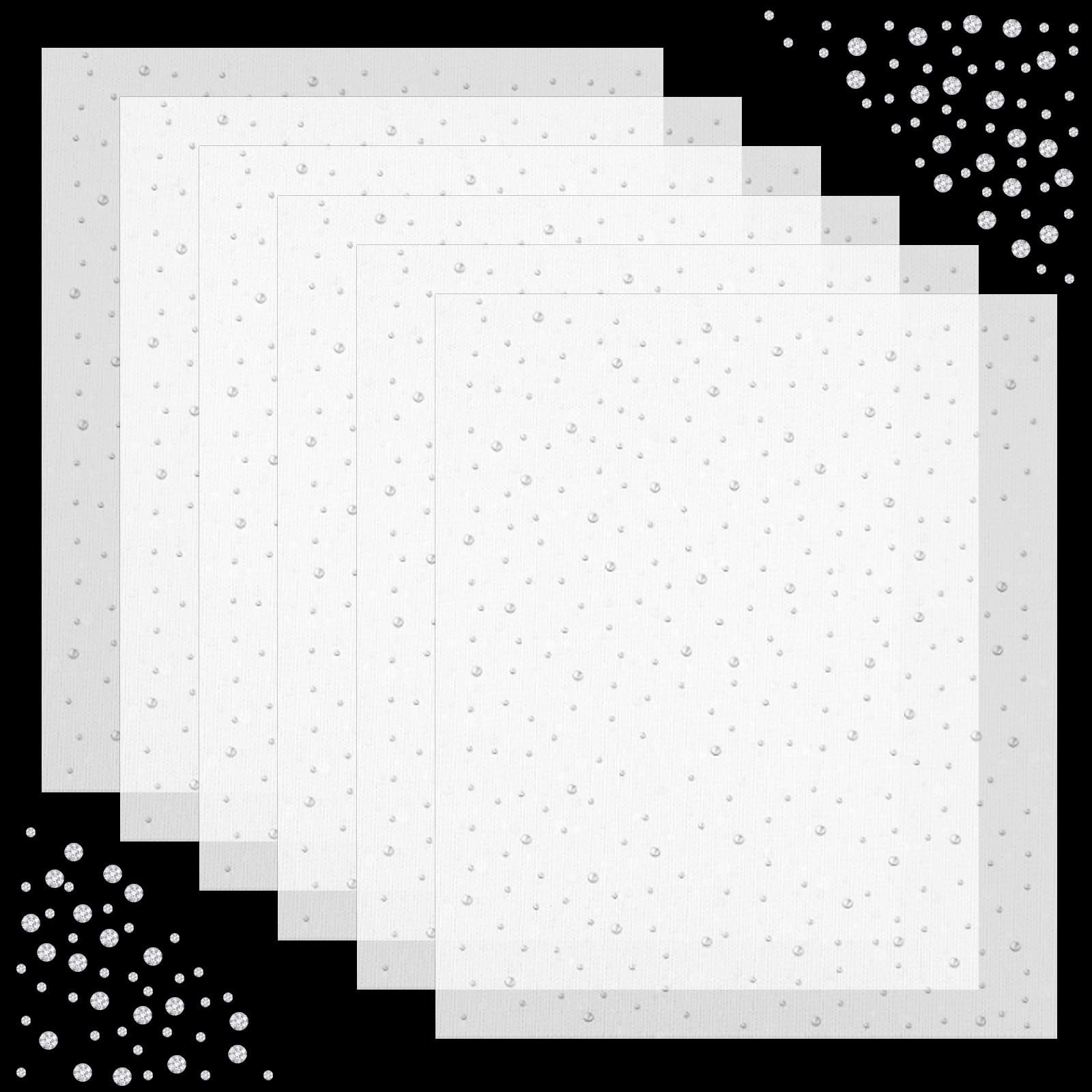 6 Sheets Iron on Rhinestone Sheets, Crystal Glitter Hotfix Transfers Decals for Heat Press, Flat Round Rhinestone Transfer Sheet for Clothing, Denim, Crafts & Embellishment