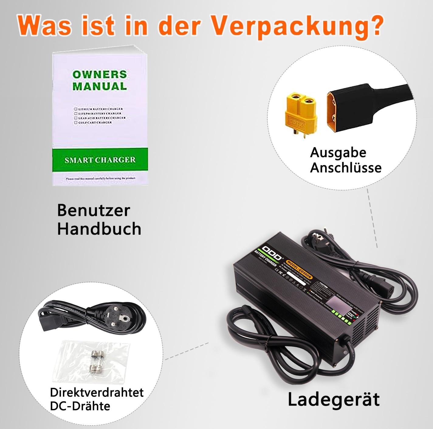 QDD Caricabatterie da 84 V 10 A, corpo in alluminio nero, sicuro e durevole, utilizzato per batteria al litio 20S 72 V, caricatore intelligente, uscita DC, spina XT60 con indicatore di carica