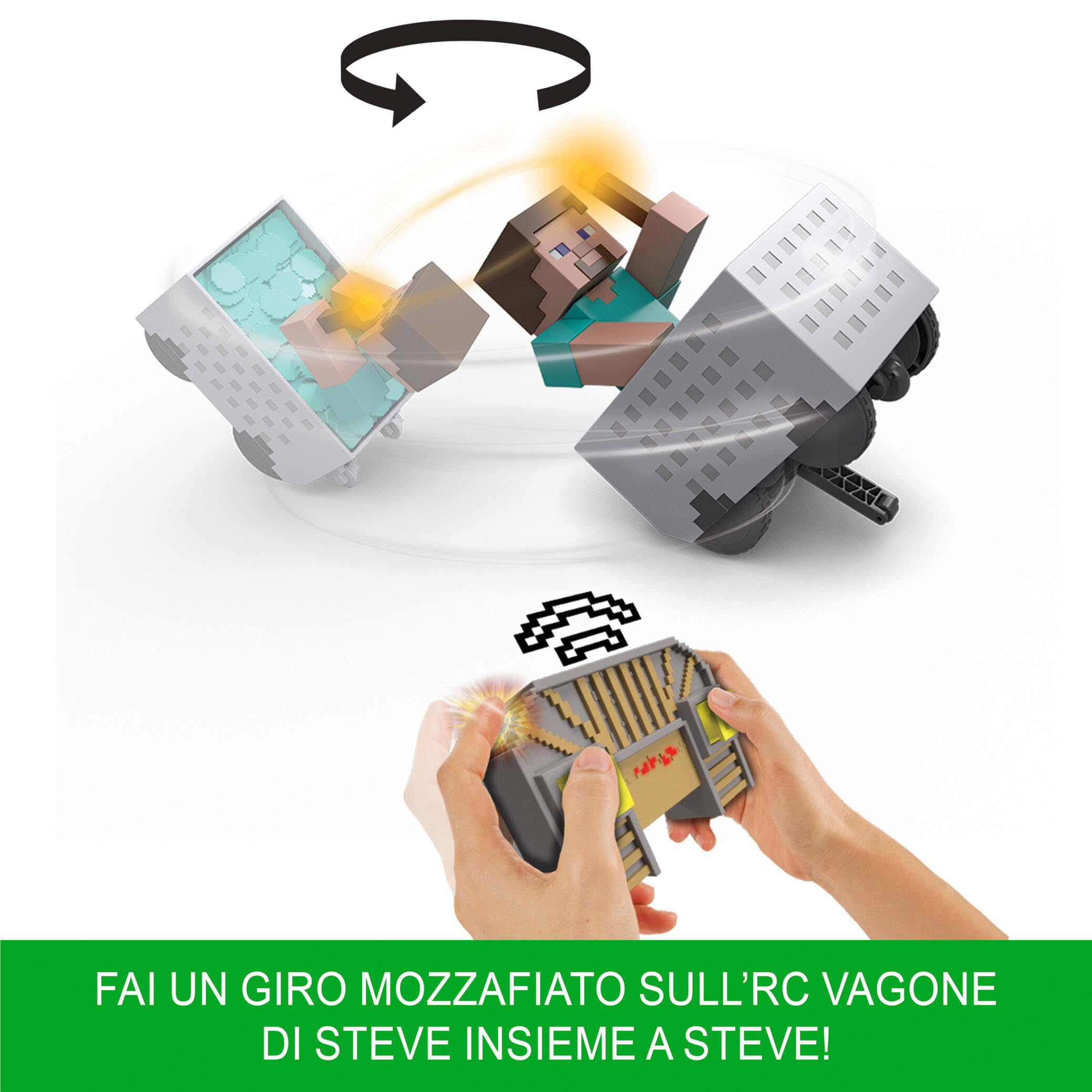 Mattel Minecraft Minecart RC con Steve