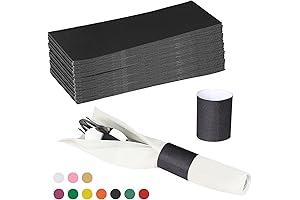 GENB500BK Paper Napkin Band Self Adhesive (500-Pack Black)