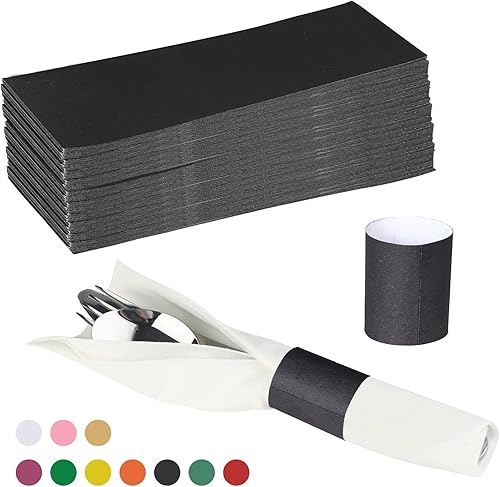 Germiwipe Servilleteras, servilleteros de papel autoadhesivos, banda de cubiertos para restaurantes, reuniones familiares, exteriores, bodas y Negro