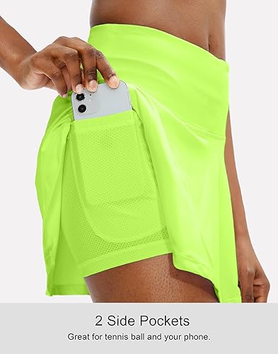 Miniatura 8 de SANTINY Falda de tenis plisada para mujer con 4 bolsillos para mujer cintura alta atlética pantalones deportivos de golf faldas para correr casual