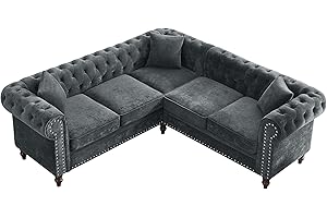 L-Shaped Chesterfield Sectional Sofa