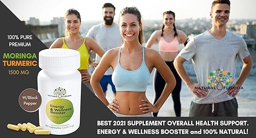 Miniatura 6 de Moringa Curcumina de cúrcuma, mezcla de pimienta negra, potenciador de energía y bienestar, 90 cápsulas veganas, suplemento natural 100% puro, sin