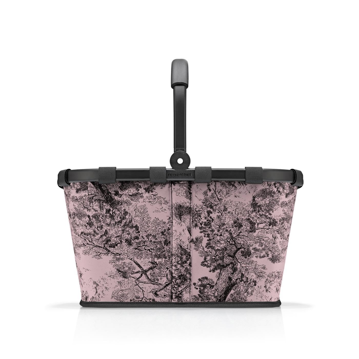 reisenthel carrybag jacquard rose – Stabiler Einkaufskorb mit viel Stauraum und praktischer Innentasche – Elegantes und wasserabweisendes Design