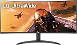 LG UltraWide 34WP65C-B 34 Inch 21:9 Courbé FreeSync 1ms 160 Hz WQHD(3440 x 1440) Moniteur de jeux, Noir