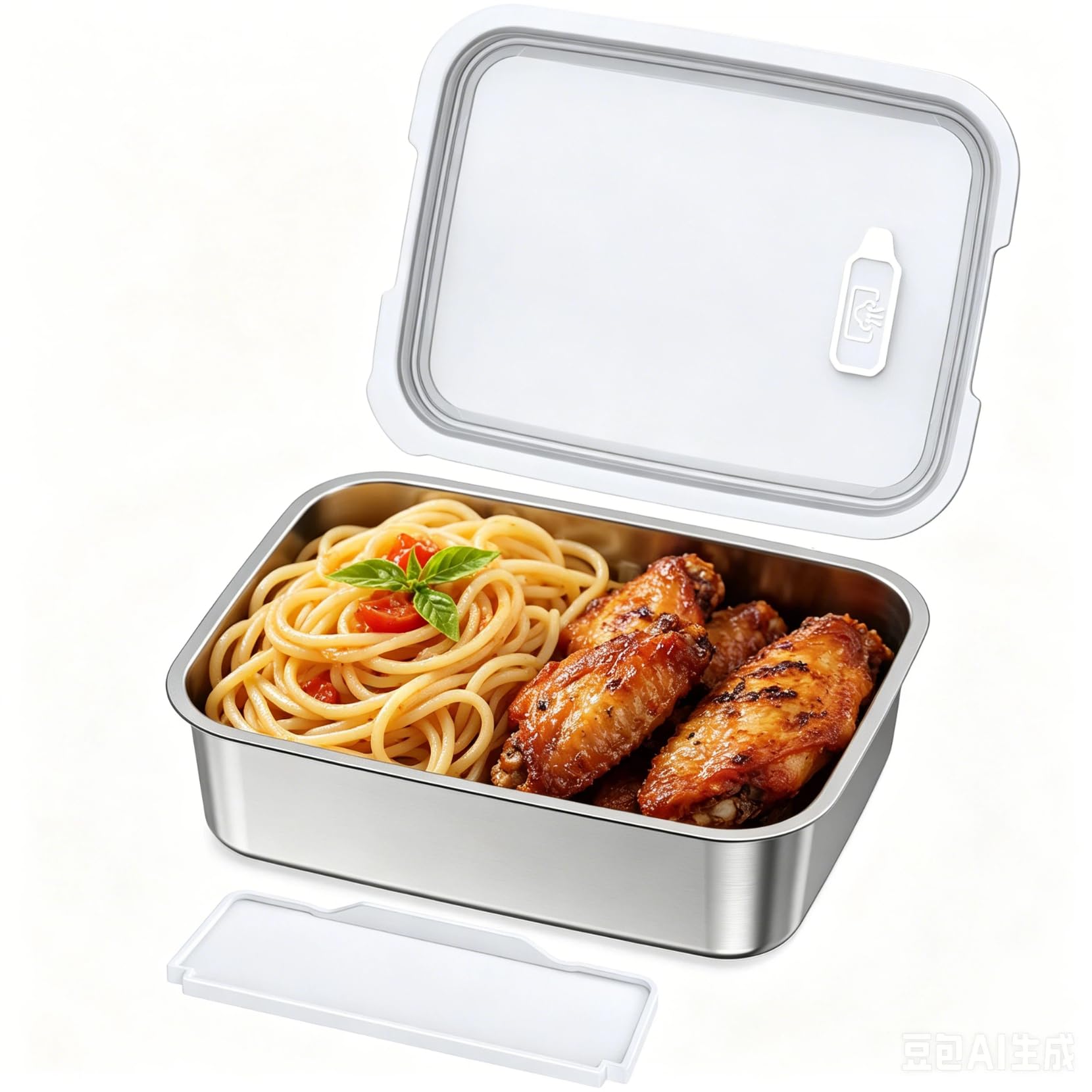EAST OAK Replacement Inner Container for Heated Lunch Box, Food Grade Stainless Steel Inner Bowl, 5.5 Cups Compatible with Cordless Electric Lunch Box Steel Large
