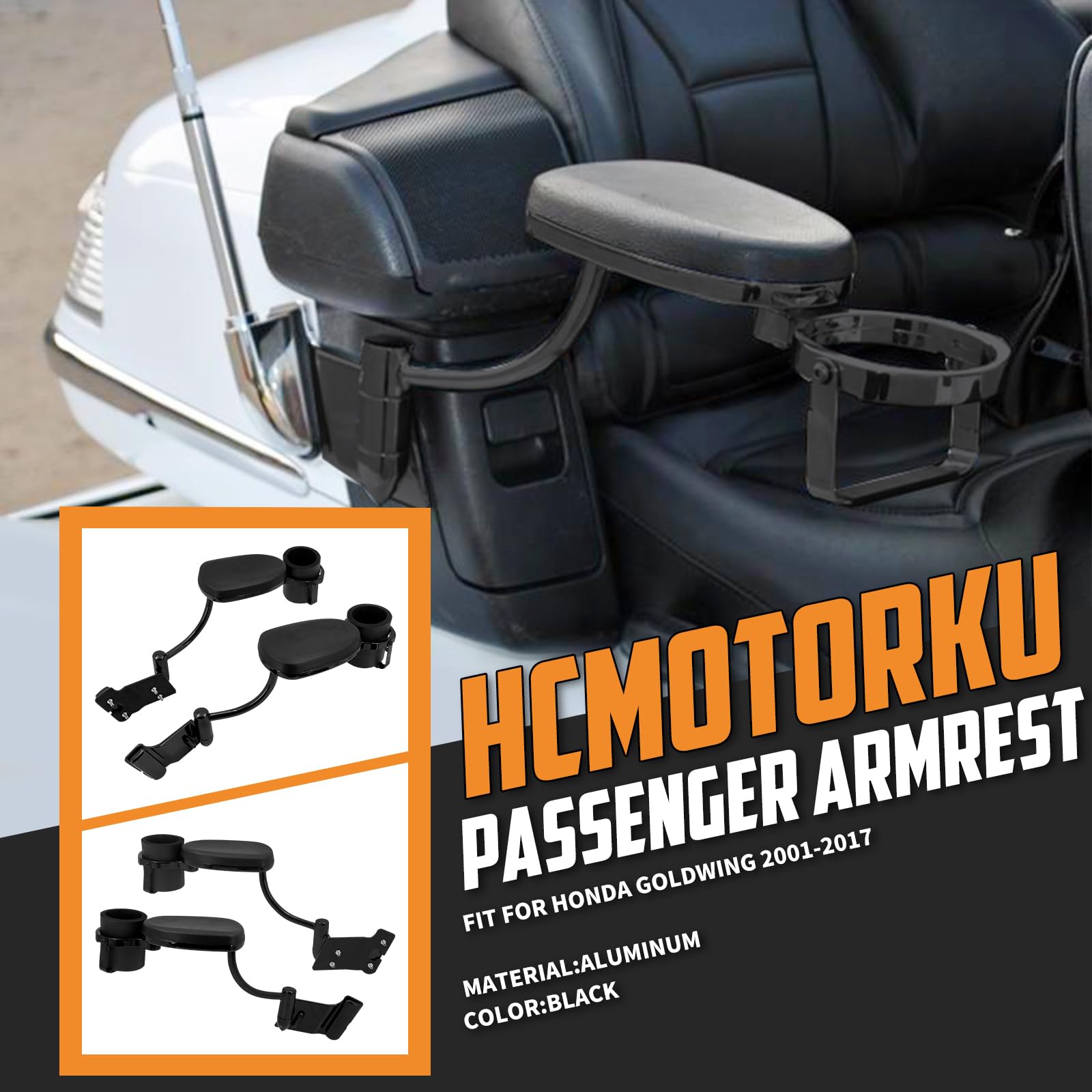 Amazon | HCmotorku オートバイ助手席用アームレスト、カップホルダー