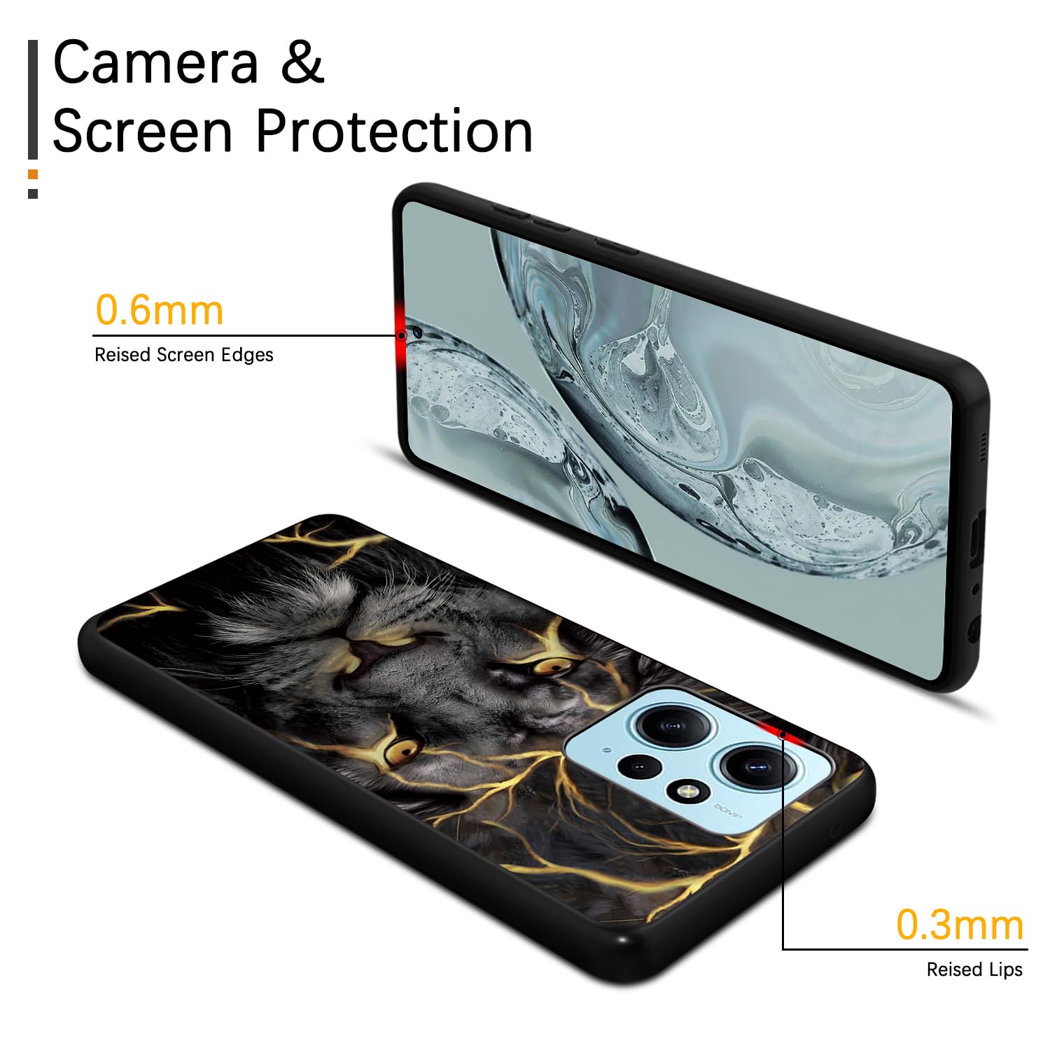 Custodia per Redmi Note 12 4G, Ultra Sottile Morbido TPU Silicone Shell Case Protettivo Copertura Custodie Cover per Redmi Note 12 4G (6,67)-MFXC - Nero