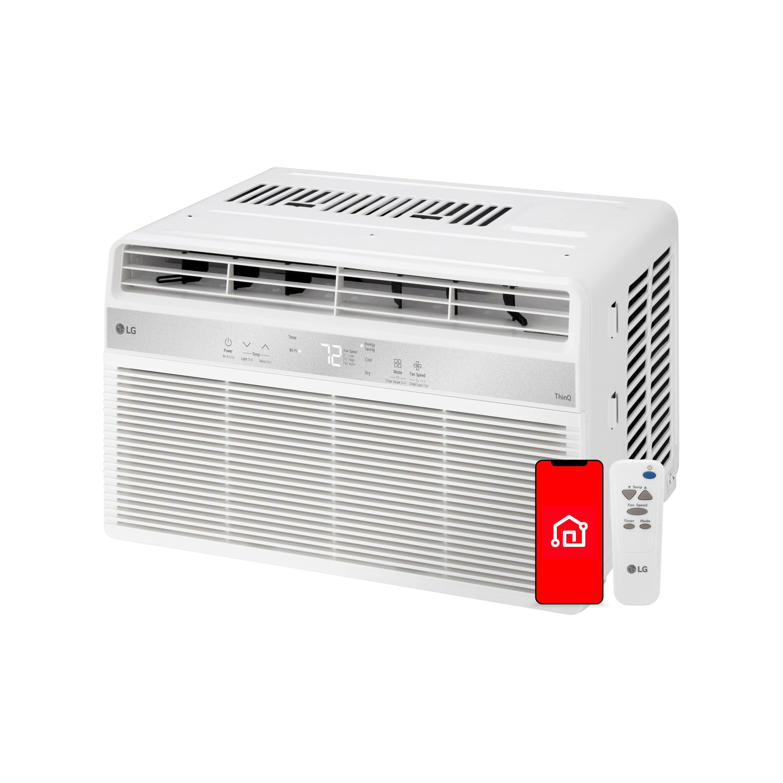 LG 6000 BTU Window Air Conditioner[2024 New] Remote Control, WiFi Enabled works with LG ThinQ, Alexa, Hey Google, Washable Filer Ultra-Quiet Cools Small Room up to 250 Sq.Ft AC Unit White LW6024RSMX