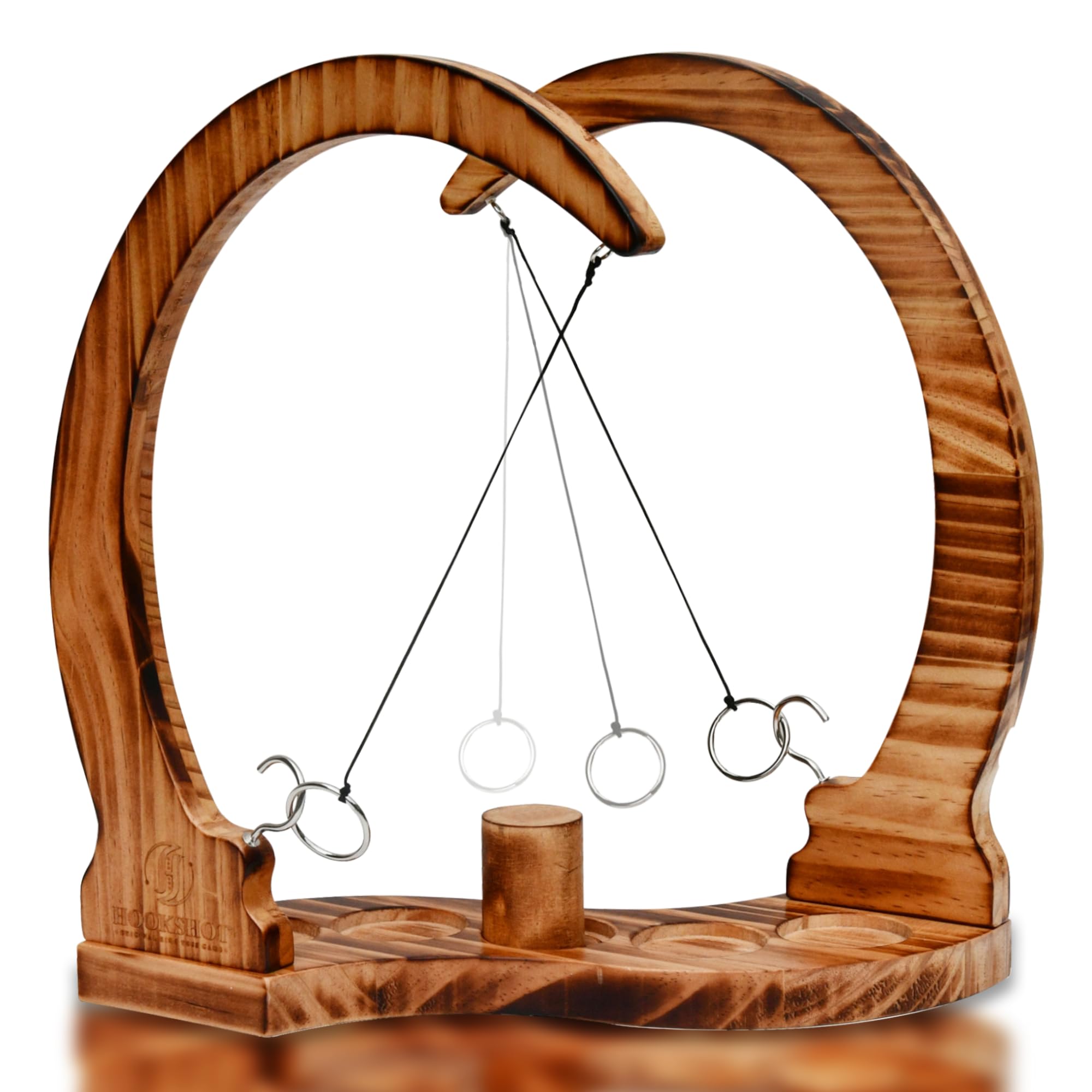 HookShot Hook and Ring Toss Games for Adults - Large Size 12.3" X 10 Table Top Ring Tossing Battle for Kids & Adults, 2 Player Wooden Hook Swing Game for Home, Parties, Breweries & Outdoor Enjoyment