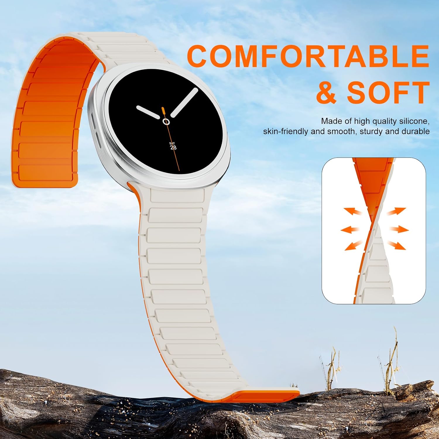 Silicone Band Compatible with Samsung Galaxy Watch 9 8 7 6 5 4 FE 40mm 44mm image 3