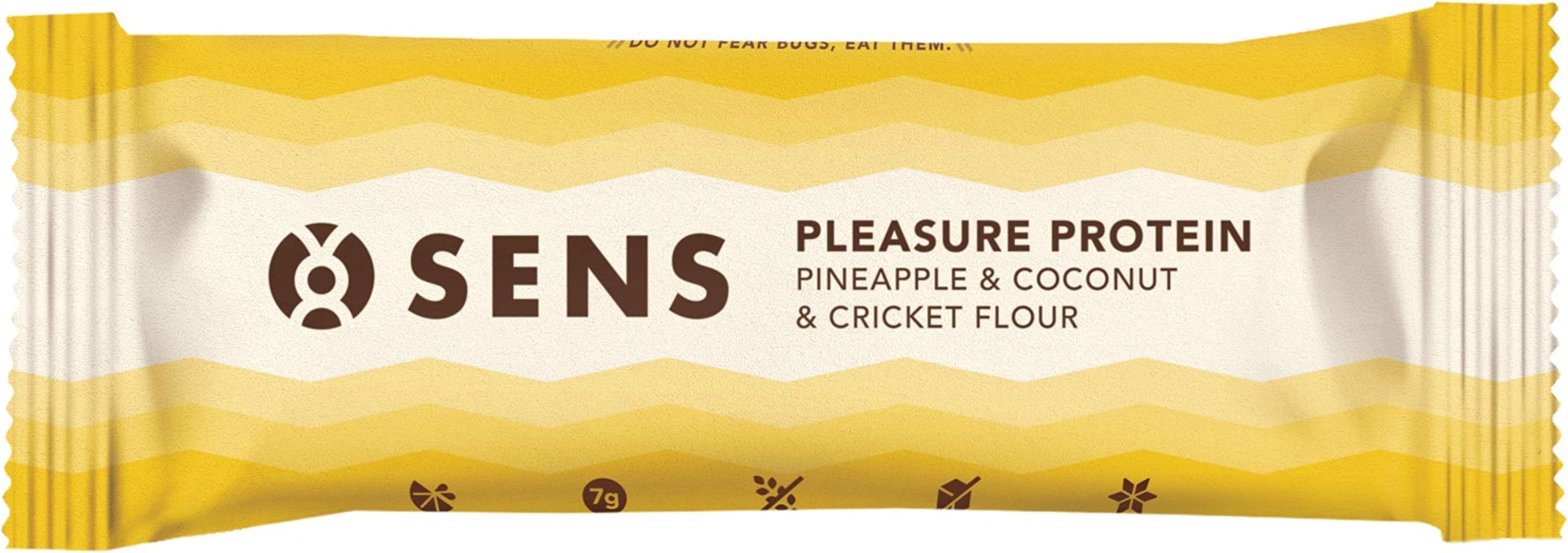 SENS Balanced Energy Cricket Flour Bar - Delicious, No Added Sugar, Pure Ingredients (12 x 50g): Pineapple & Coconut