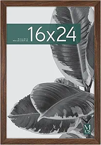 MCS Studio Gallery 16x24 Poster Frame Walnut Woodgrain, Vertical & Horizontal Wall Hanging Large Picture Frame for Photos, Posters & Art Prints (1-Pack)