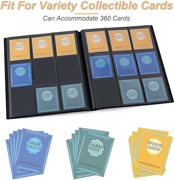 Card Binder 9 Pocket Storage 360 Card Binder,Trading Card Binder Senior and Sturdy Side-Loading Album,Intended For YuGiOh,MTG, TCG,Game Cards & Baseball Card Binde,（Rose Pink）