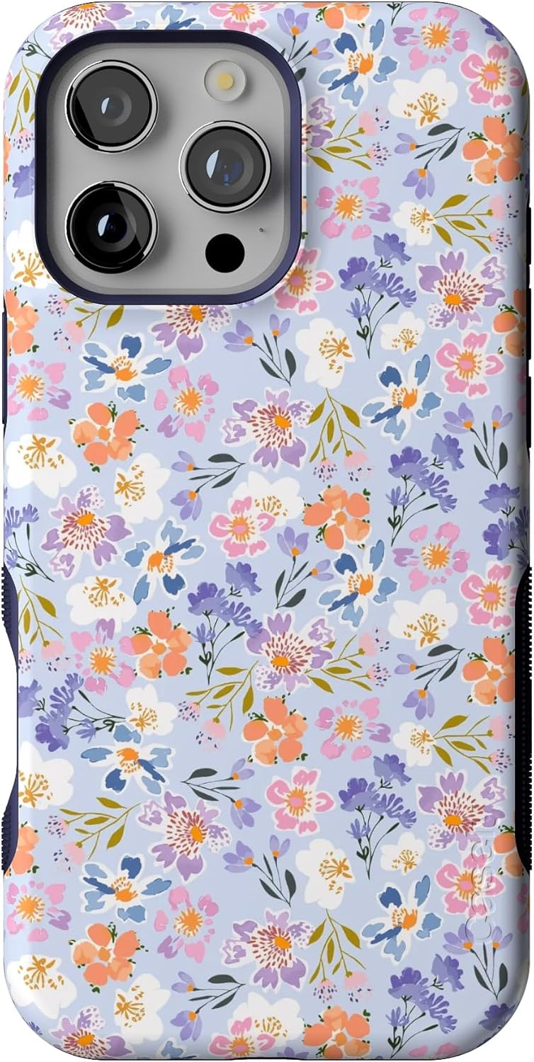 Casely iPhone 16 Pro Case | Poppy Meadows | Pastel Floral | Bold Protective Design | Compatible with MagSafe