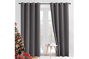NICETOWN Gray Blackout Curtains for Bedroom 84 inch Length 2 Panels Set
