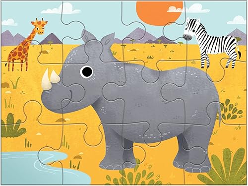 Miniatura 7 de Mudpuppy Animals of the World - Rompecabezas de 4 en una caja de 2 a 5 años 4 piezas 6 piezas 9 piezas y 12 piezas el nivel de dificultad crece con