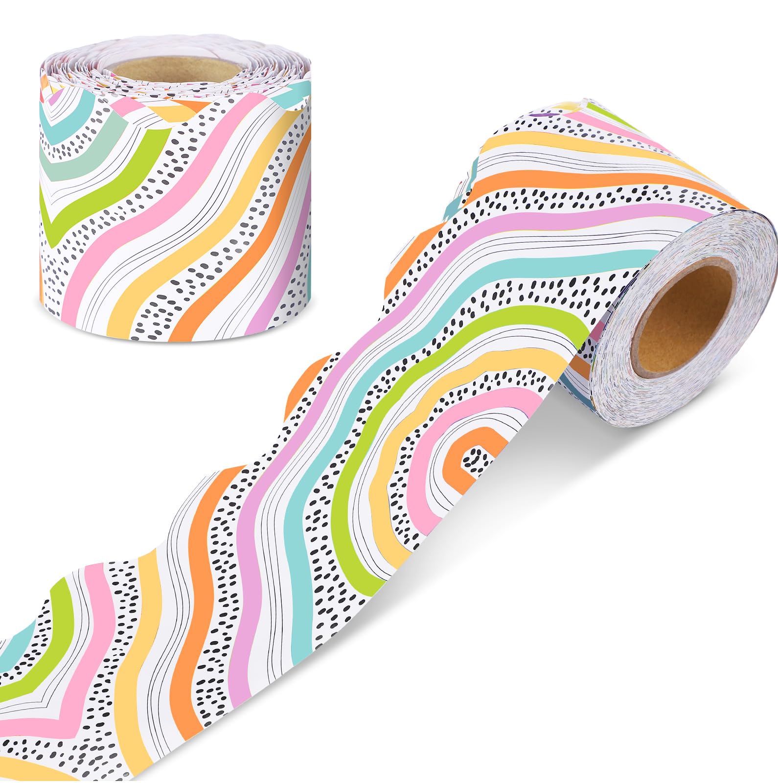 Fuutreo Bulletin Board Border - 65.6 ft Colorful Stripe -7