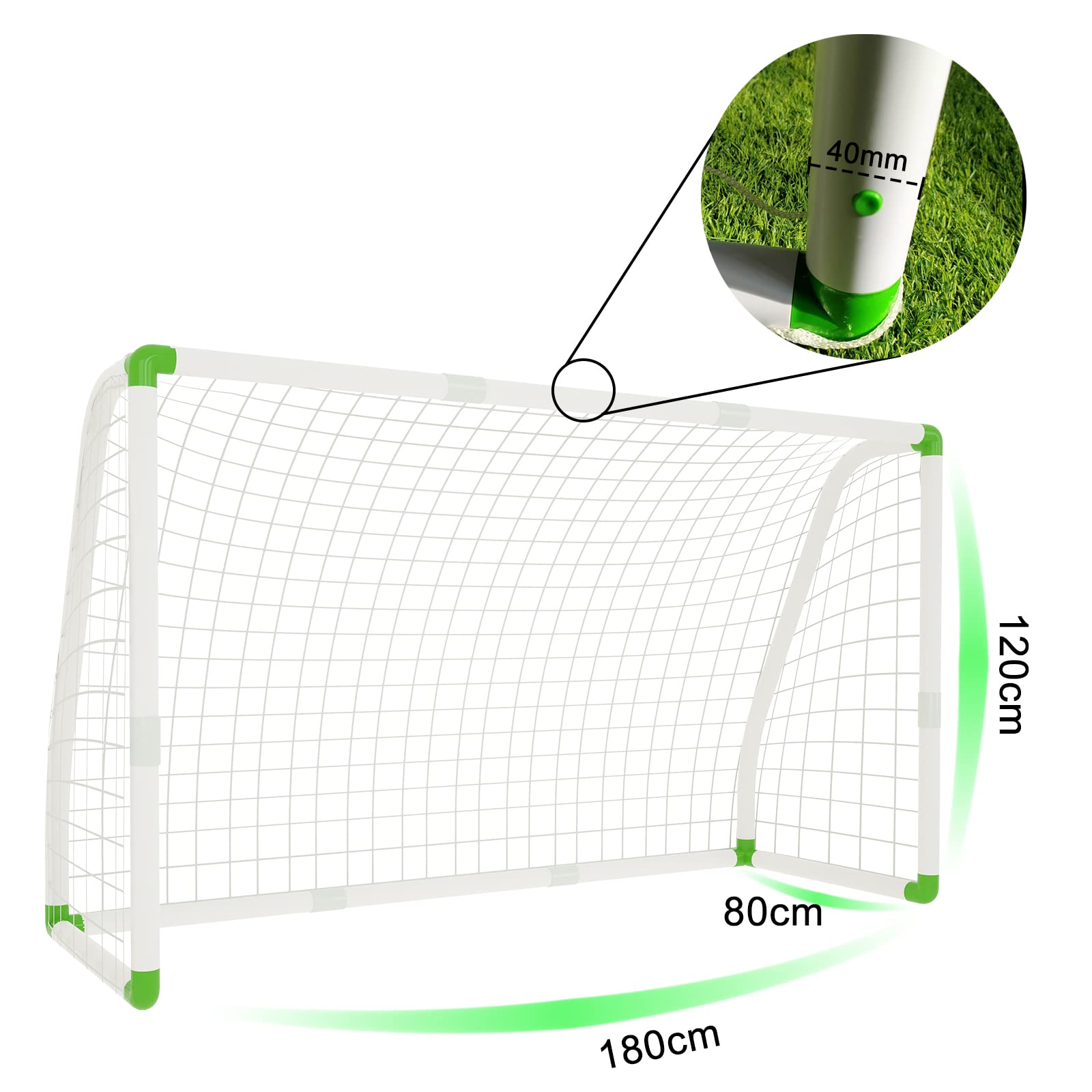 Aufun Porta da calcio per bambini da giardino Rete da calcio per allenamento Porta perfetta in tutte le condizioni atmosferiche, adatta per bambini, adolescenti e adulti