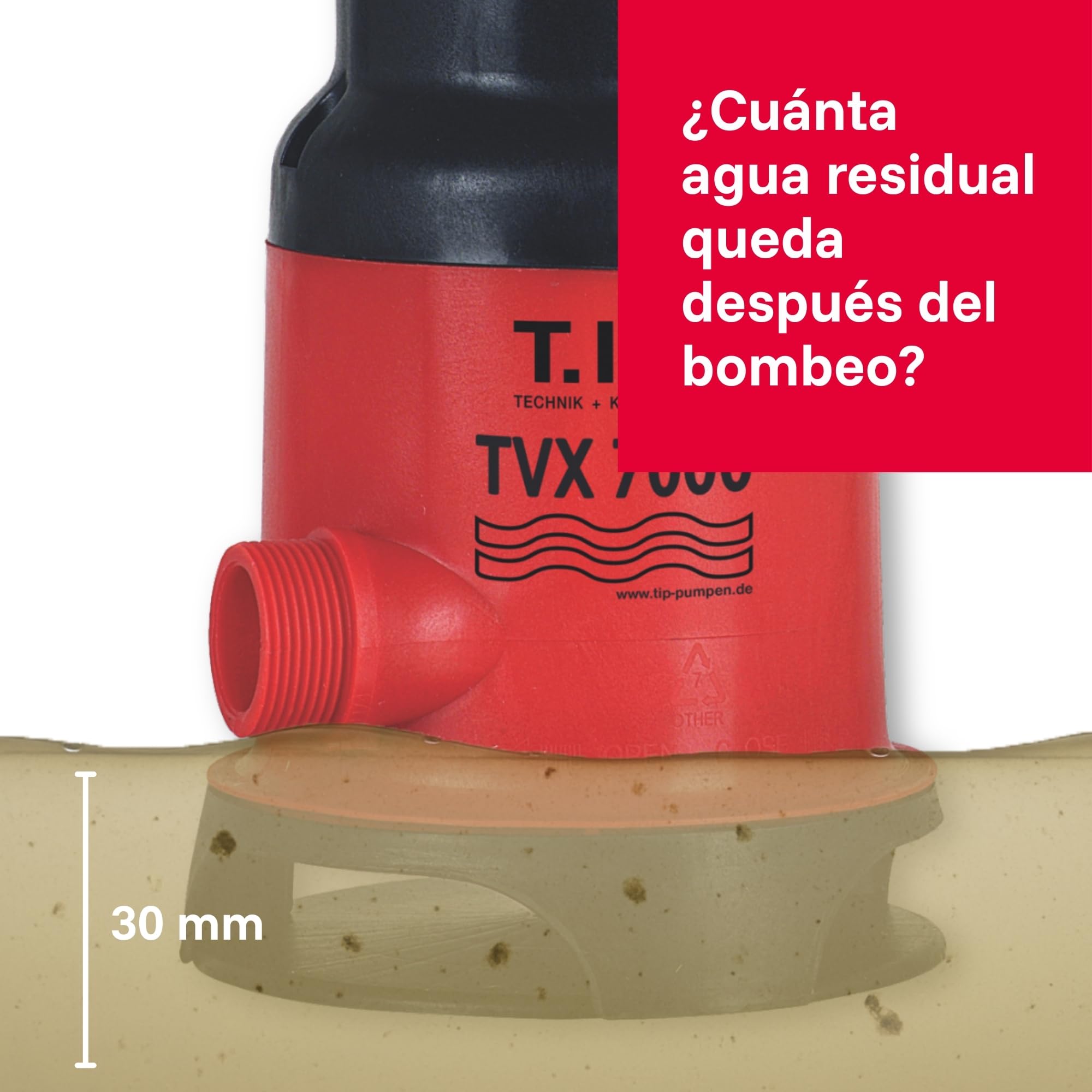T.I.P. 30268 Bomba de inmersión para aguas residuales TVX 7000
