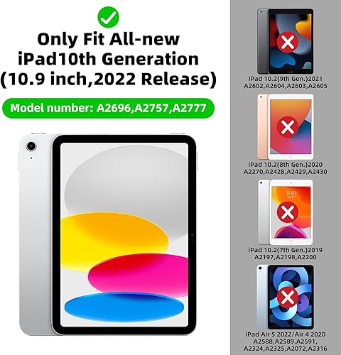 Miniatura 2 de Funda para iPad de 10.9 pulgadas de 10.9 pulgadas de 10. generación 2022, para iPad de 10 generaciones, divertido y lindo estilo de animales de