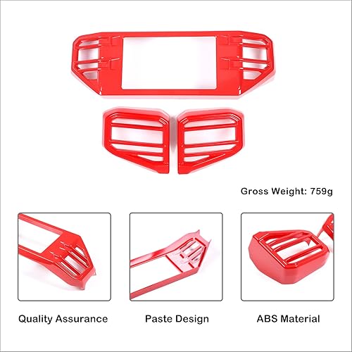 Vista 93 de Cubierta de salida de aire lateral para consola central de automóvil, compatible con Toyota Tundra 2022+ Sequoia 2023+ cubierta de panel de aire