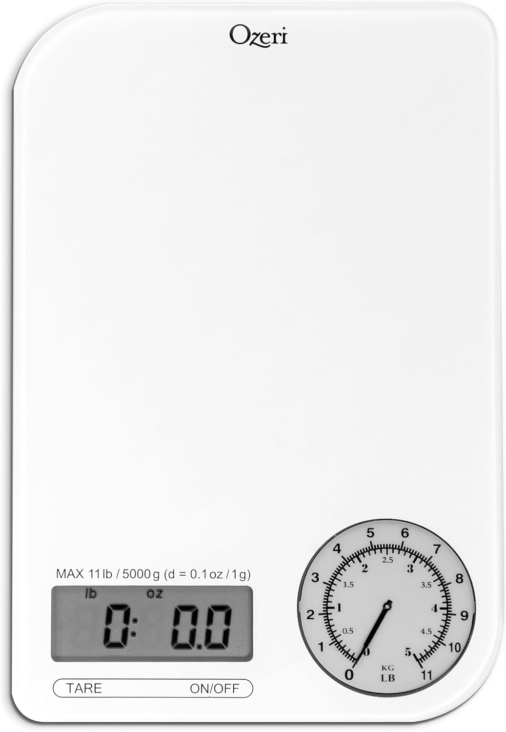Ozeri Rev Digital Kitchen Scale with Electro-Mechanical Weight Dial, Gray Dial