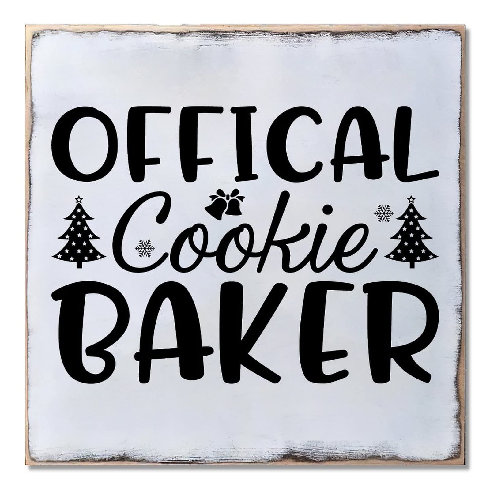 Panneau en bois Cookie Baker Noël porte mur extérieur 40cm