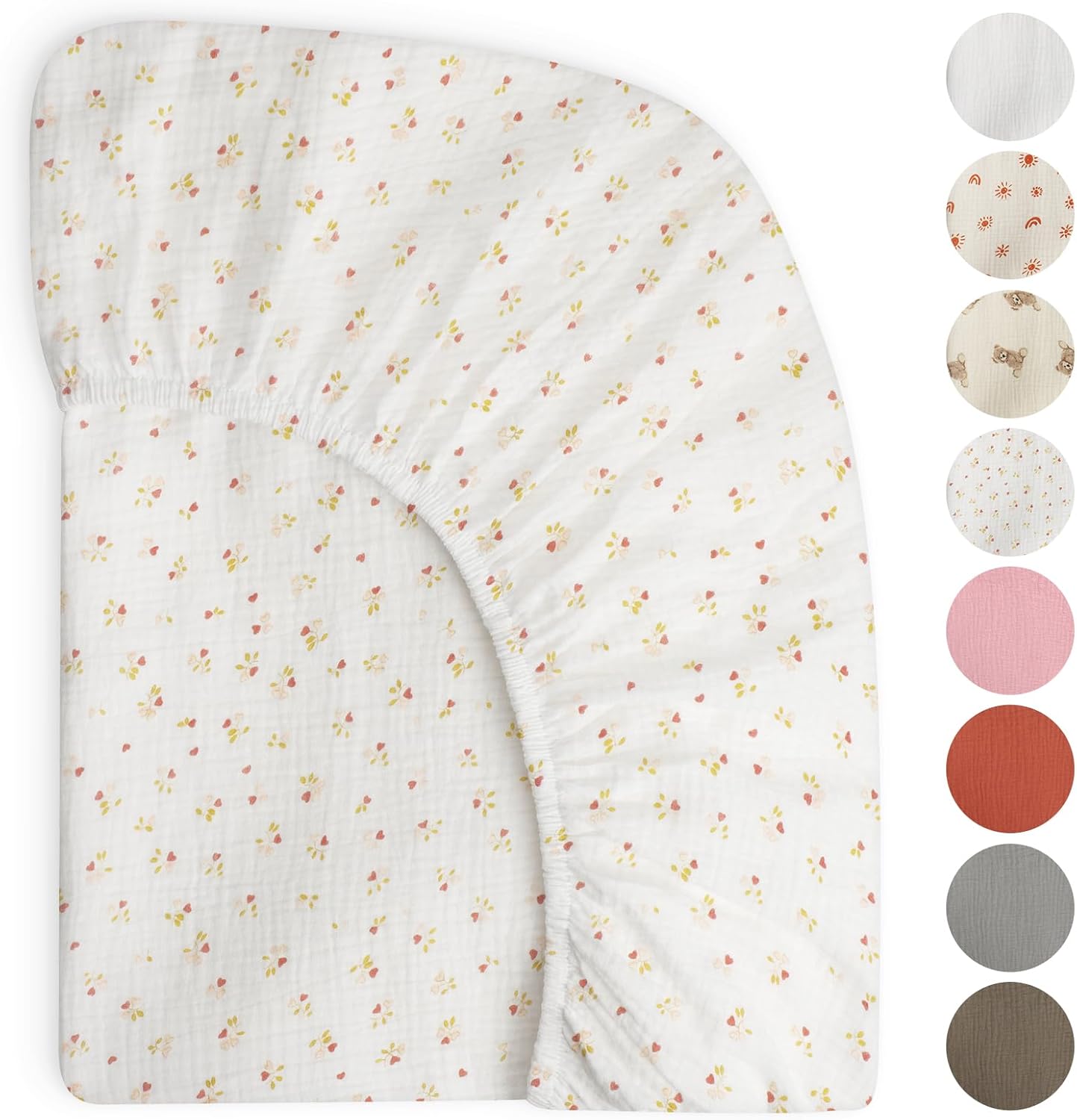 Knirose Pack and Play Muslin Fitted Crib Sheets 52"x28" for