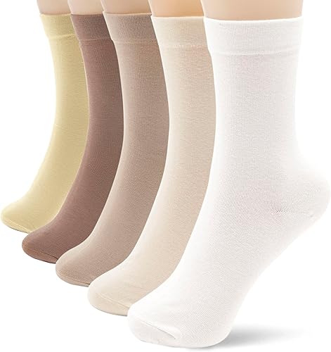 Ivyhouse Calcetines delgados para mujer, calcetines de vestir, calcetines de algodón suave, calcetines de cuello redondo para pantalones de