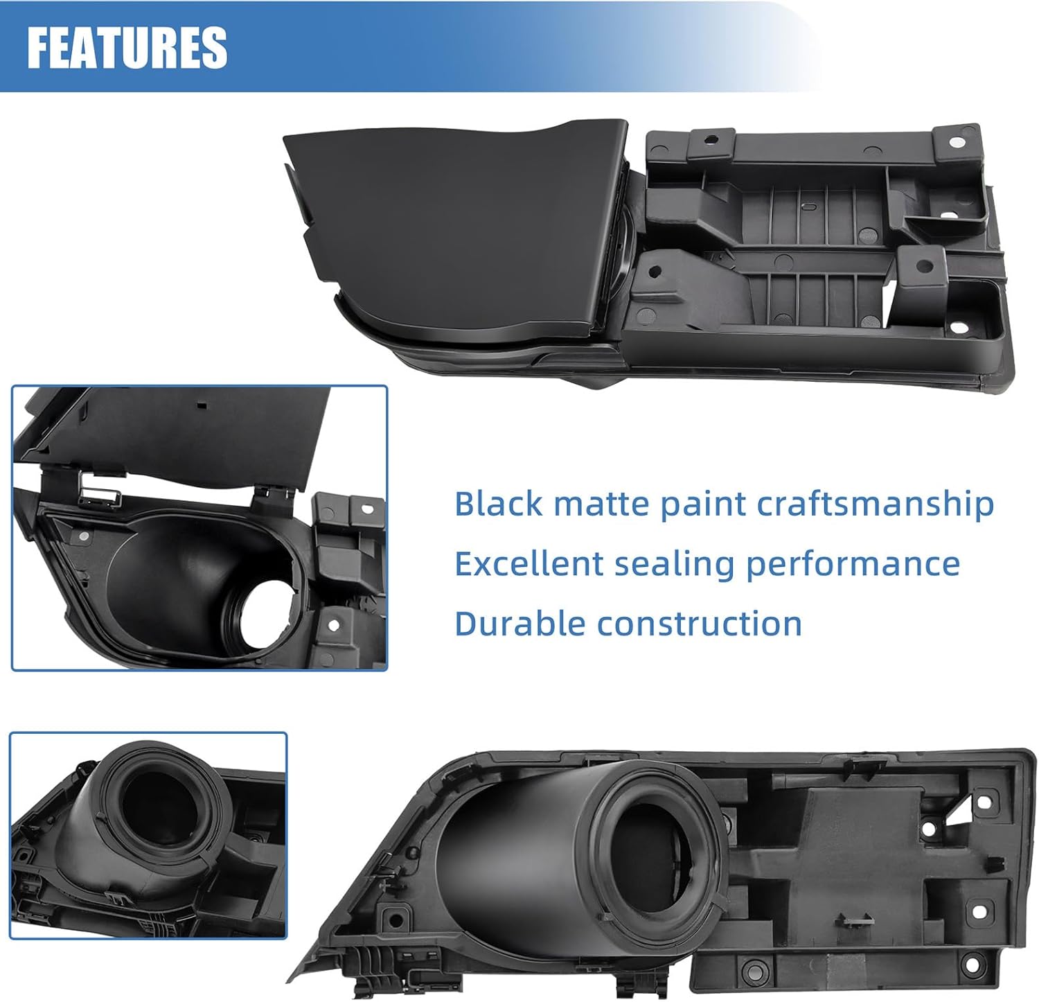 Sorello Fuel Filler Door Housing Pocket with White Cover Compatible with Ford Transit 2015 2016 2017 2018 2019 2020 2021 2022 2023 3.5L - Replace CK4Z-5427936-A CK4Z-5427936-F CK4Z-5427936-J