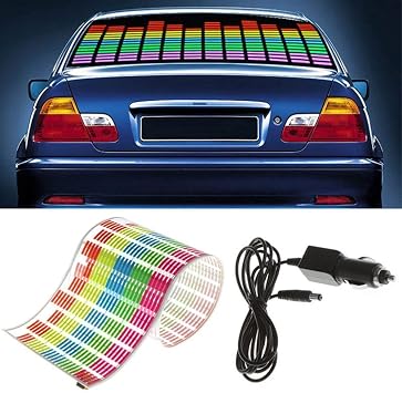 WONFAST Sound Music Beat Activated Car Sticker Equalizer Rhythm LED Flash Light Audio Voice Rhythm Lamp 45x11 سم