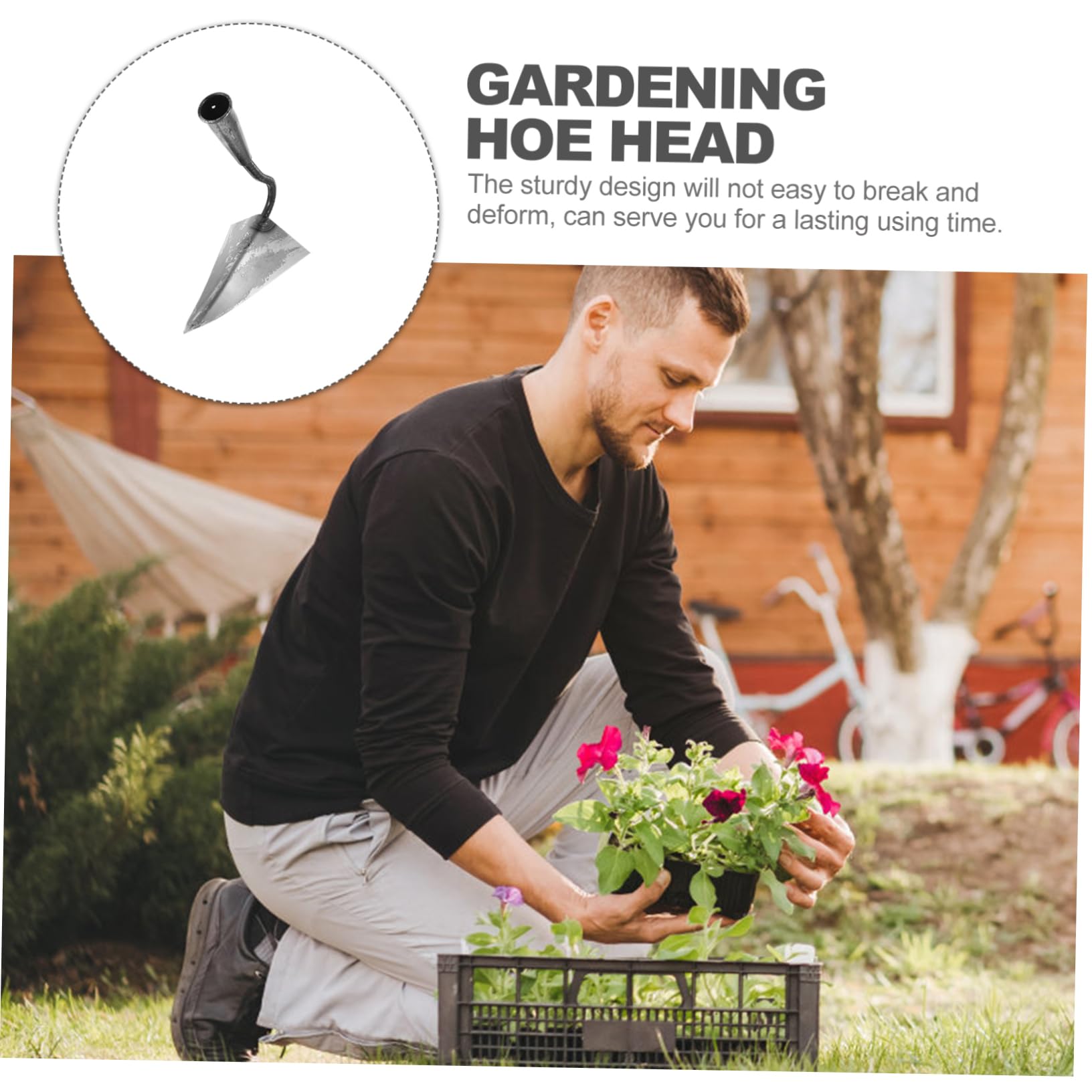 SUPVOX Attrezzo da Giardinaggio in Acciaio Inossidabile Testa Resistente e Giunti Robusti, Strumento Multiuso per Orti e Giardini per Appassionati di Giardinaggio
