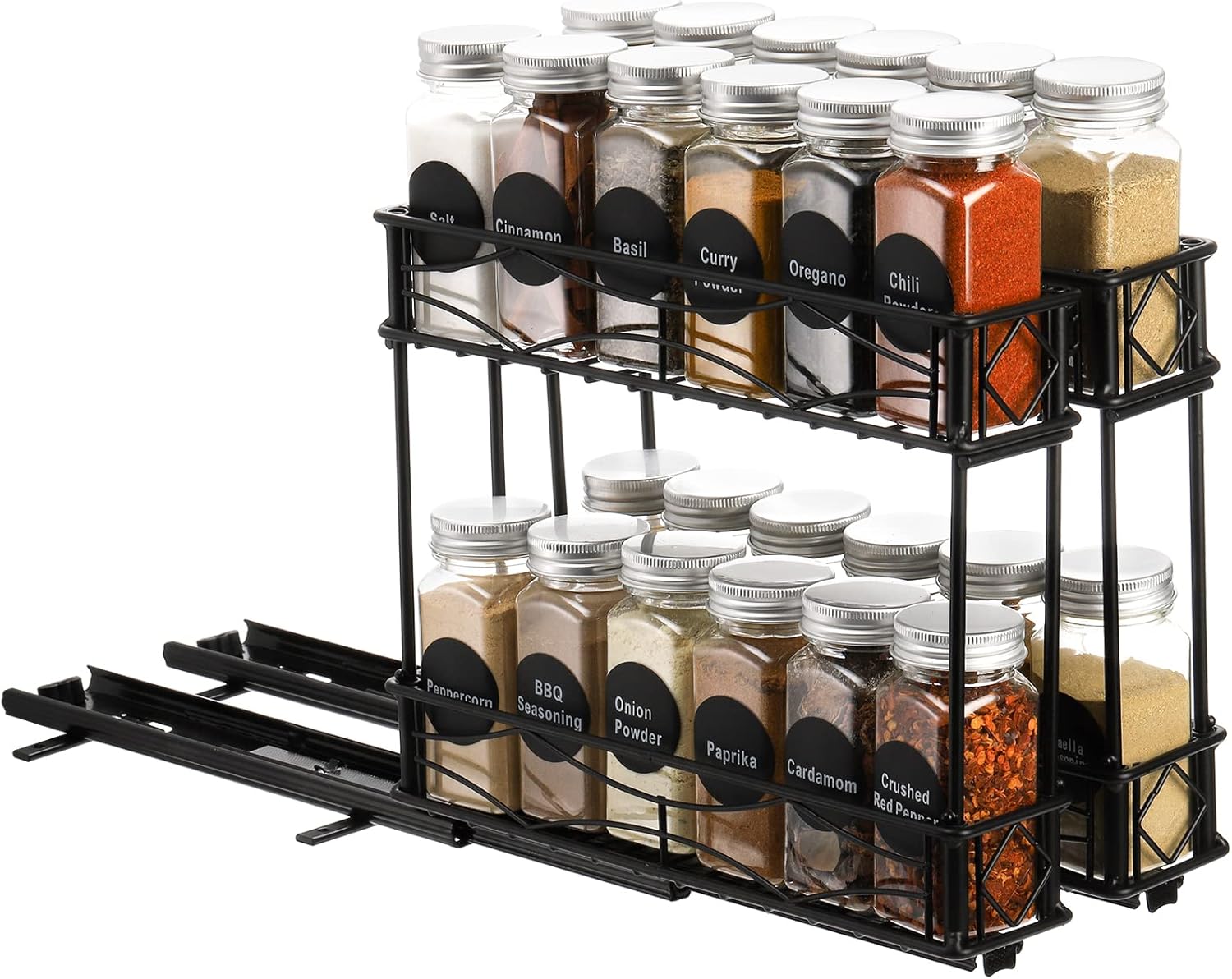 ZENFUN 2Tier Pull Out Spice Rack Organizer for