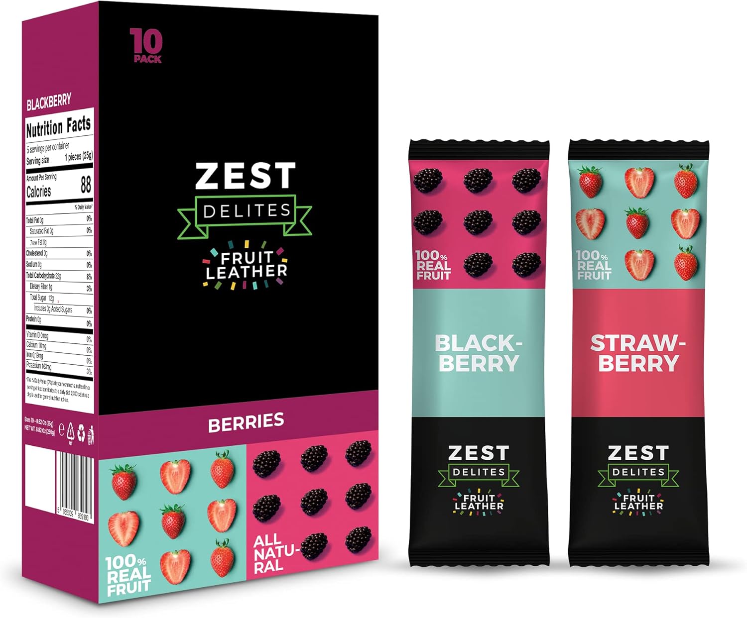 Healthy Snacks for Adults by Zest Delites, Fruit Leather, Strawberry