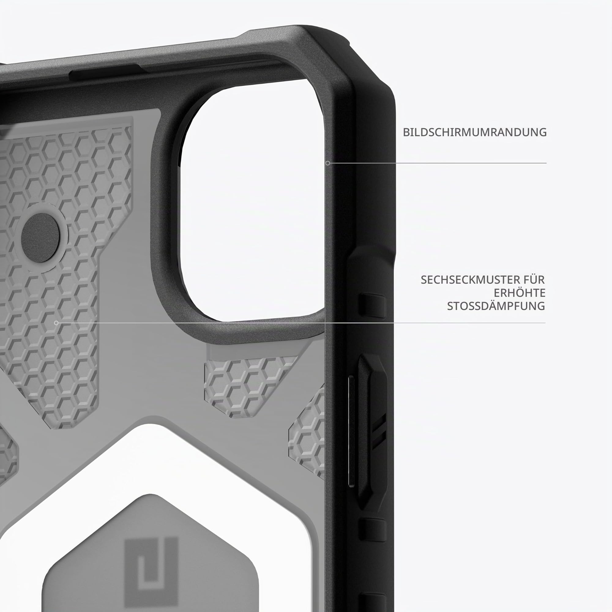 URBAN ARMOR GEAR UAG Schutzhülle kompatibel mit iPhone 15, 15,5 cm (6,1 Zoll), Pathfinder, transparent, aschfarben/schwarz, eingebauter Magnet, kompatibel mit MagSafe-Ladegerät, robuste, transparente